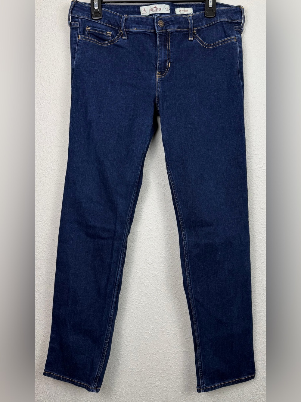 Hollister Low Rise Skinny Jeans Women’s Size 13R 31x31 Dark Wash Stretch Denim
